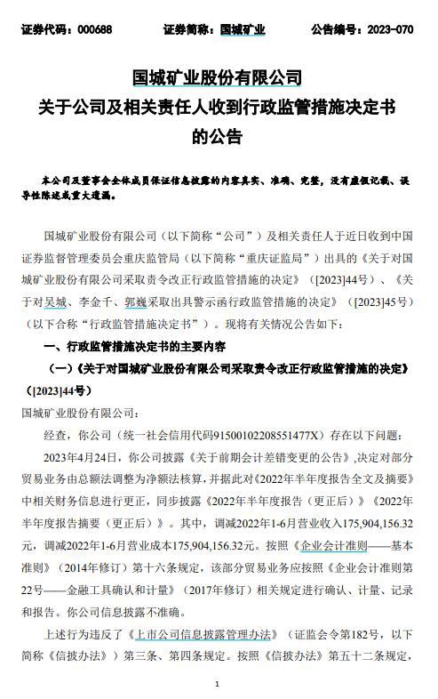 国城矿业最新公告深度解读与分析